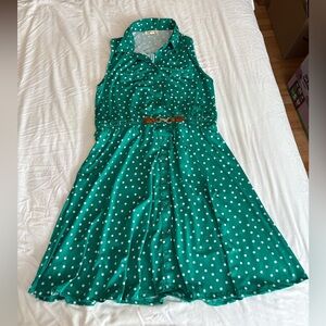 Polka Dot Green Dress